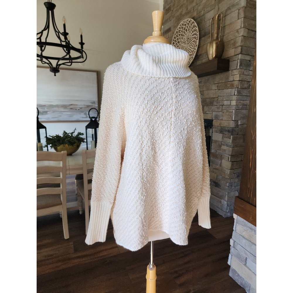 Moon & Madison Cowl Neck‎ Sweater Textured Knit Pullover Oversized Small